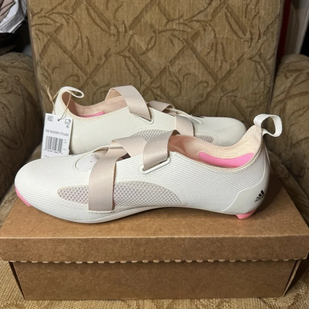 Adidas The Indoor Cycling Shoe GX1669 Men's 10 White Pink‎